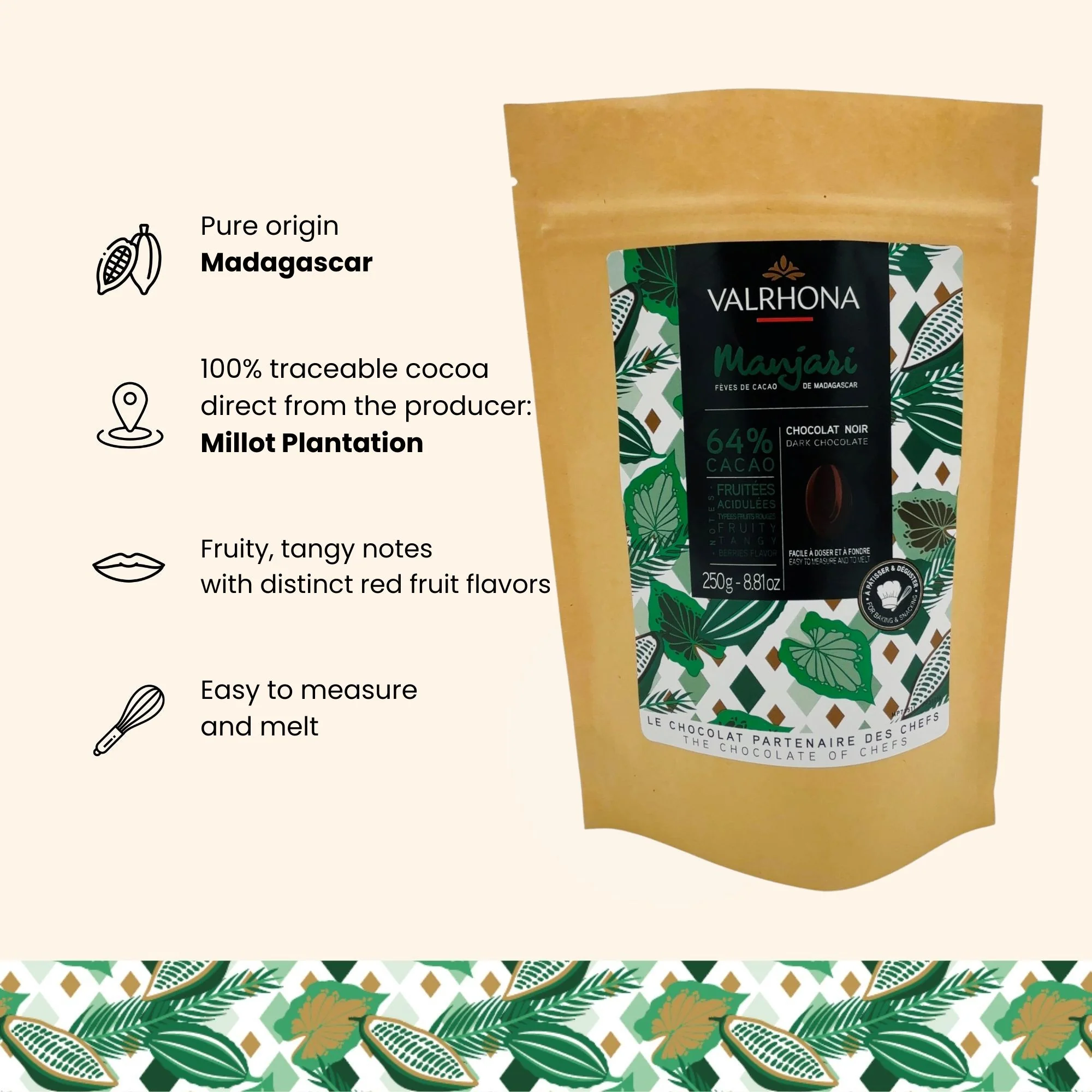 Dark Baking Chocolate Manjari 64% - 8.8oz - Image 4