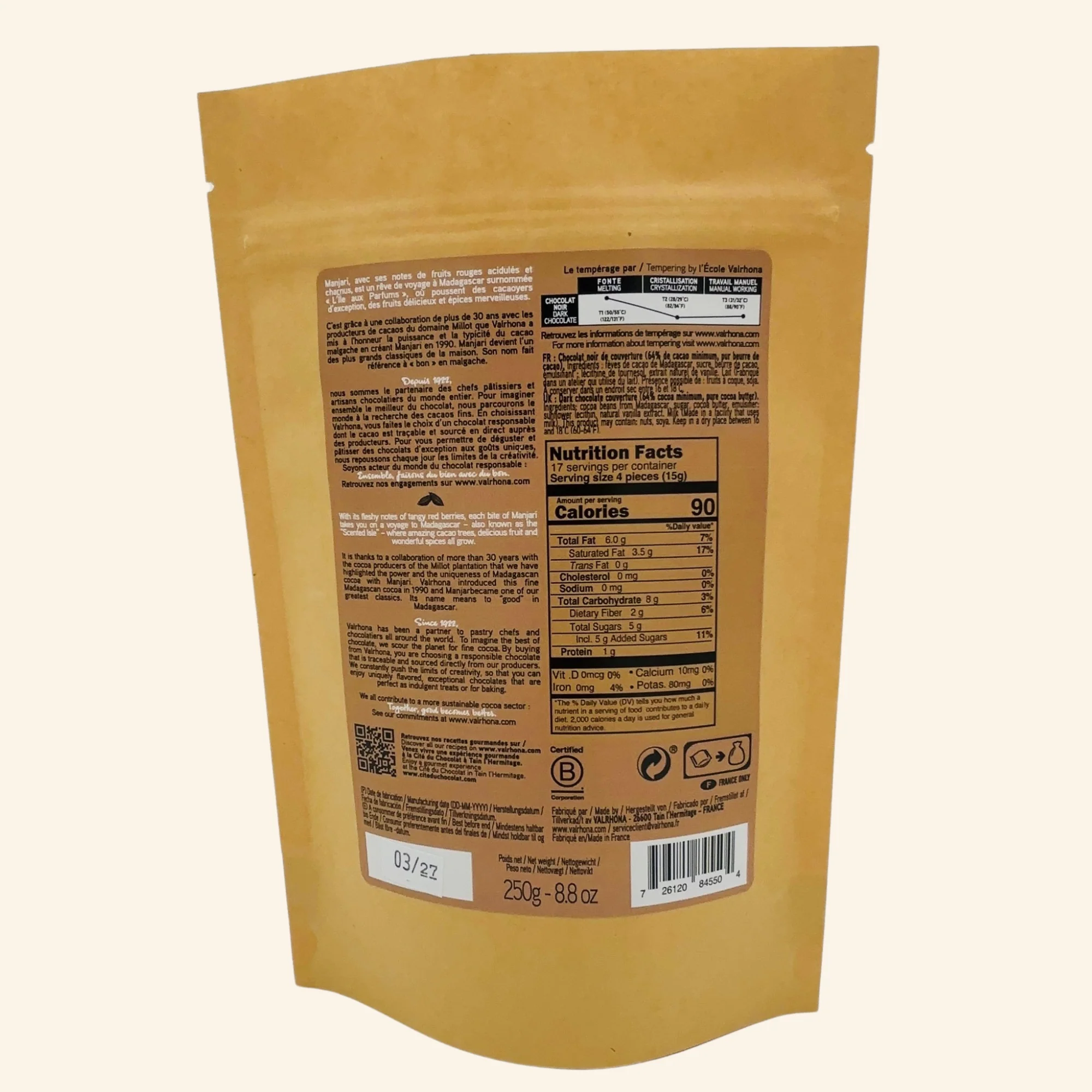 Dark Baking Chocolate Manjari 64% - 8.8oz - Image 5