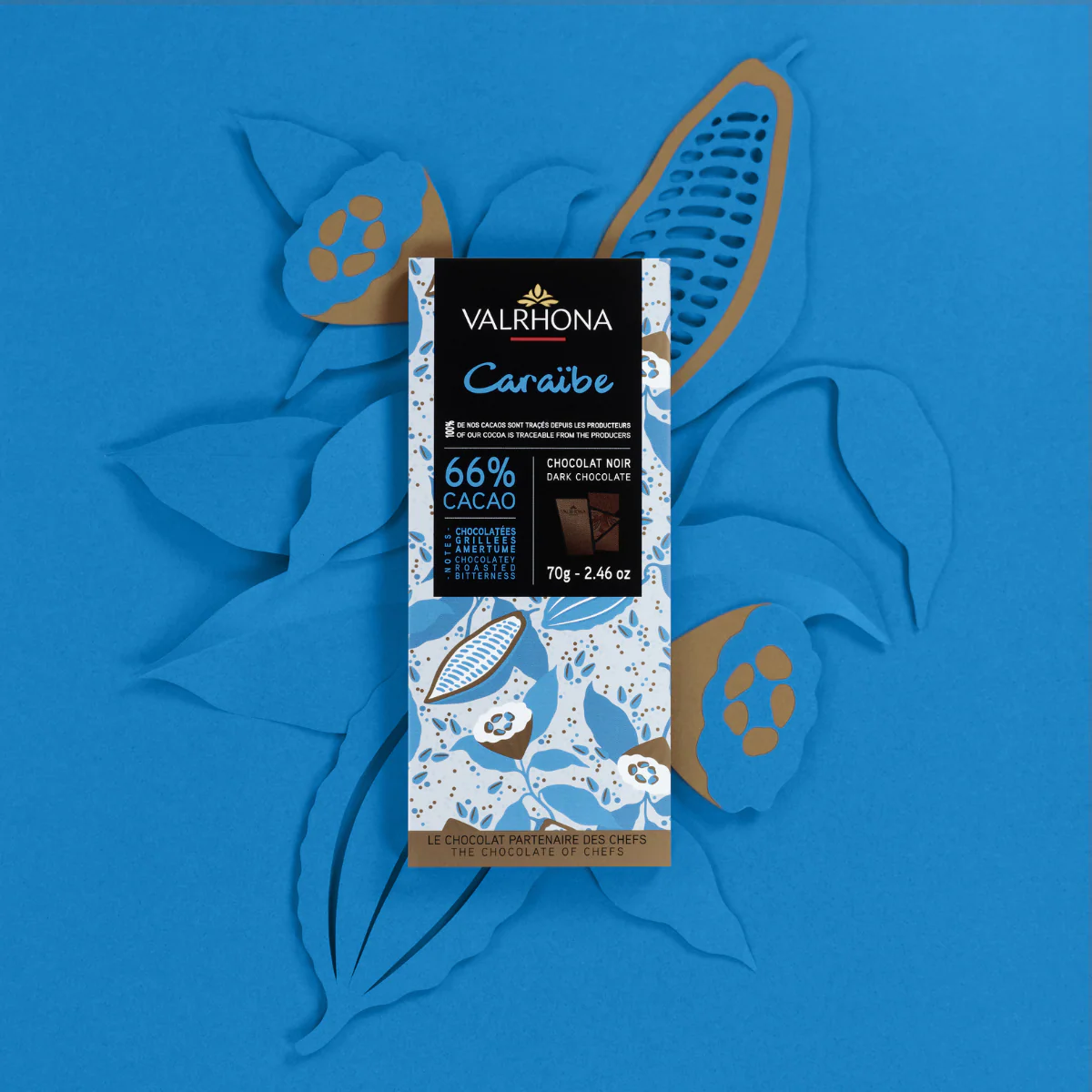 Dark Chocolate Bar Caraïbe 66% - 2.46oz - Image 3