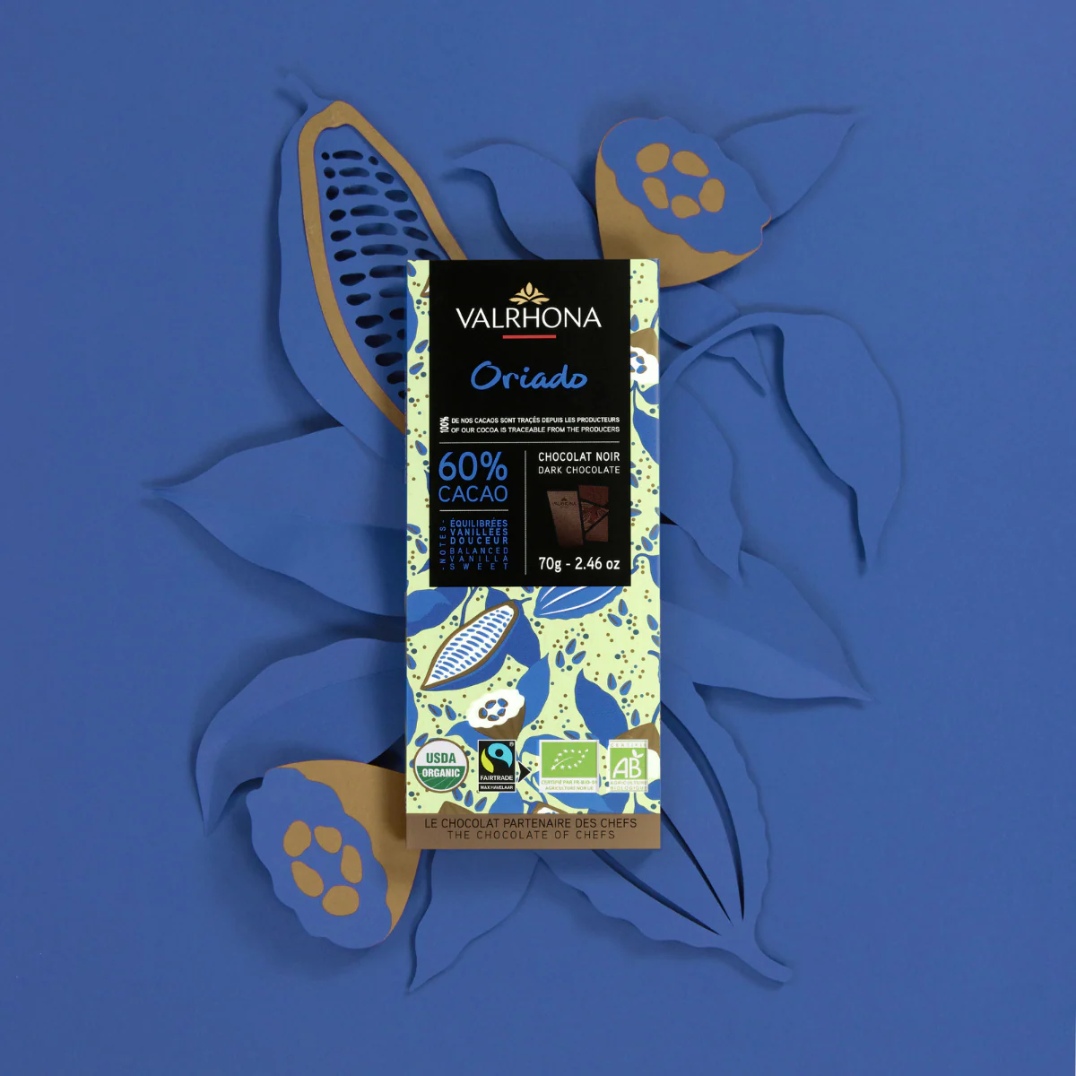 Organic Dark Chocolate Bar Oriado 60% - 2.46oz - Image 3