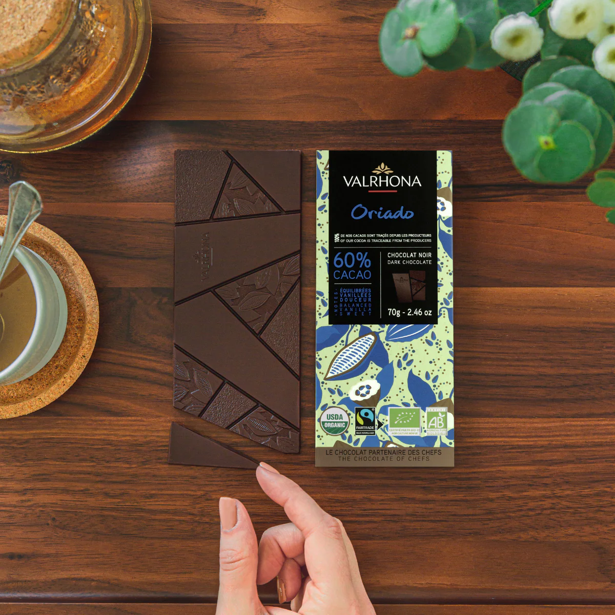 Organic Dark Chocolate Bar Oriado 60% - 2.46oz - Image 4