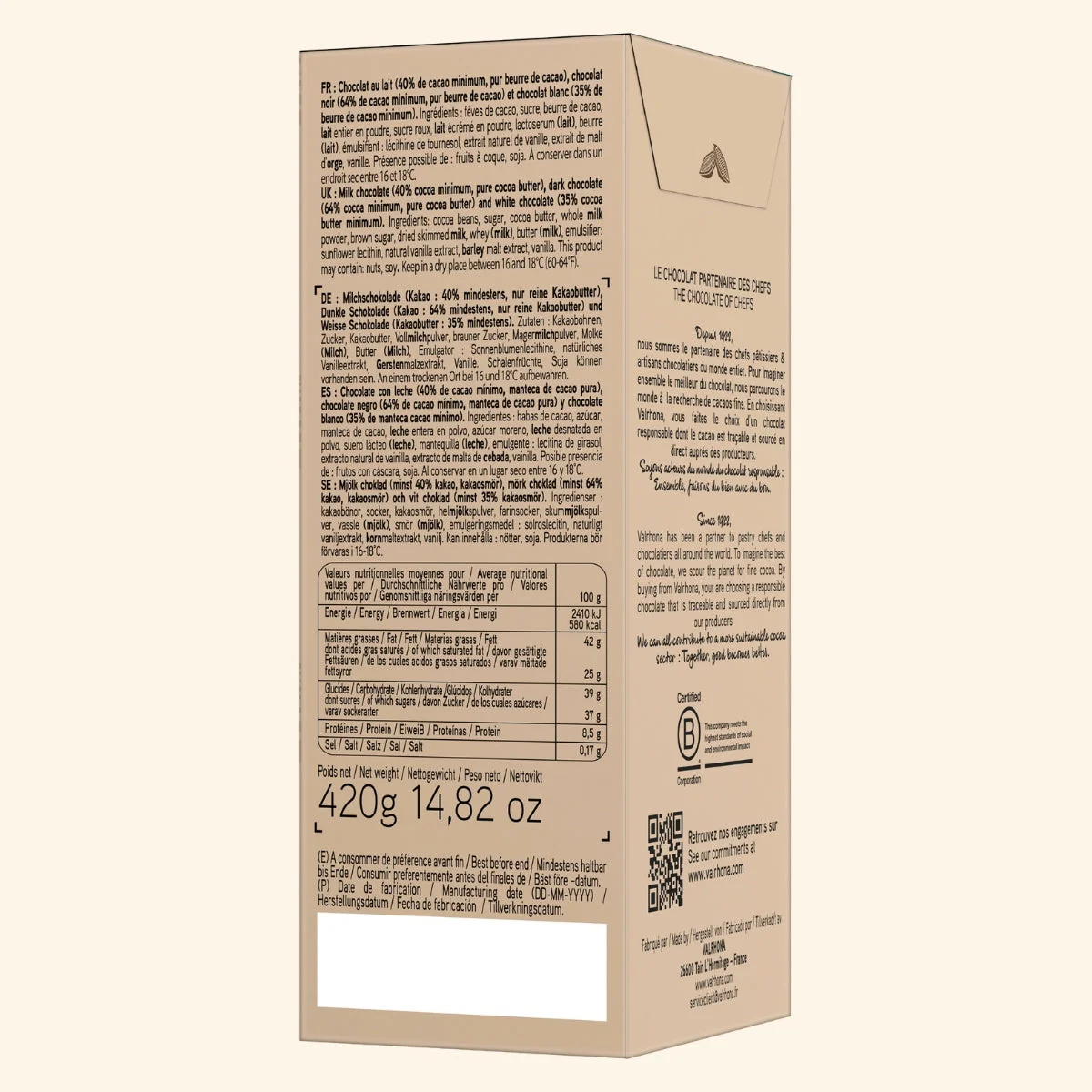 Gift Box of 6 Dark, Milk and Blonde Dulcey Chocolate Bars - 14.82oz - Image 5