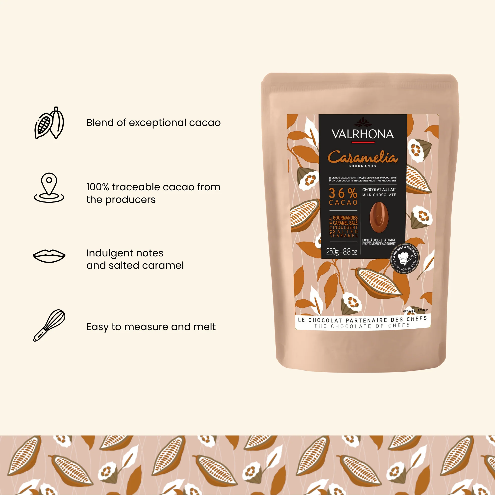 Milk Baking Chocolate Caramélia 36% - 8.8oz - Image 3