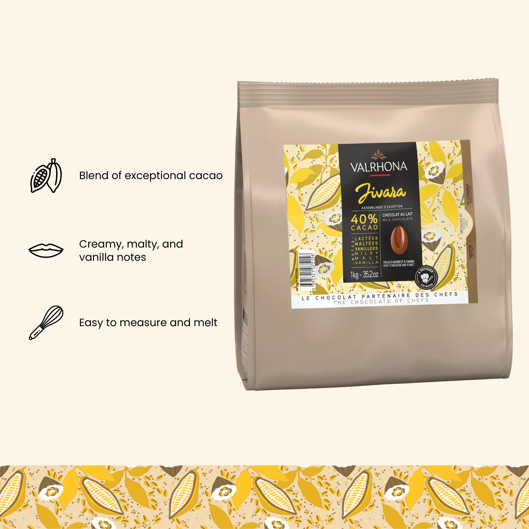 Milk Baking Chocolate Jivara 40% - 35.27oz - Image 3