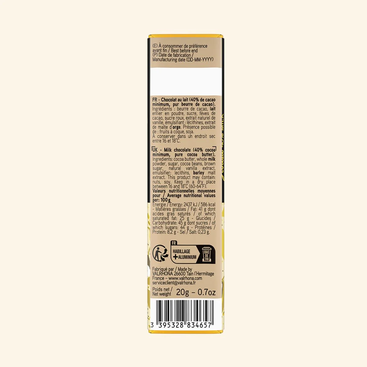 Mini Milk Chocolate Bar Jivara 40% - 0.7oz - Image 3