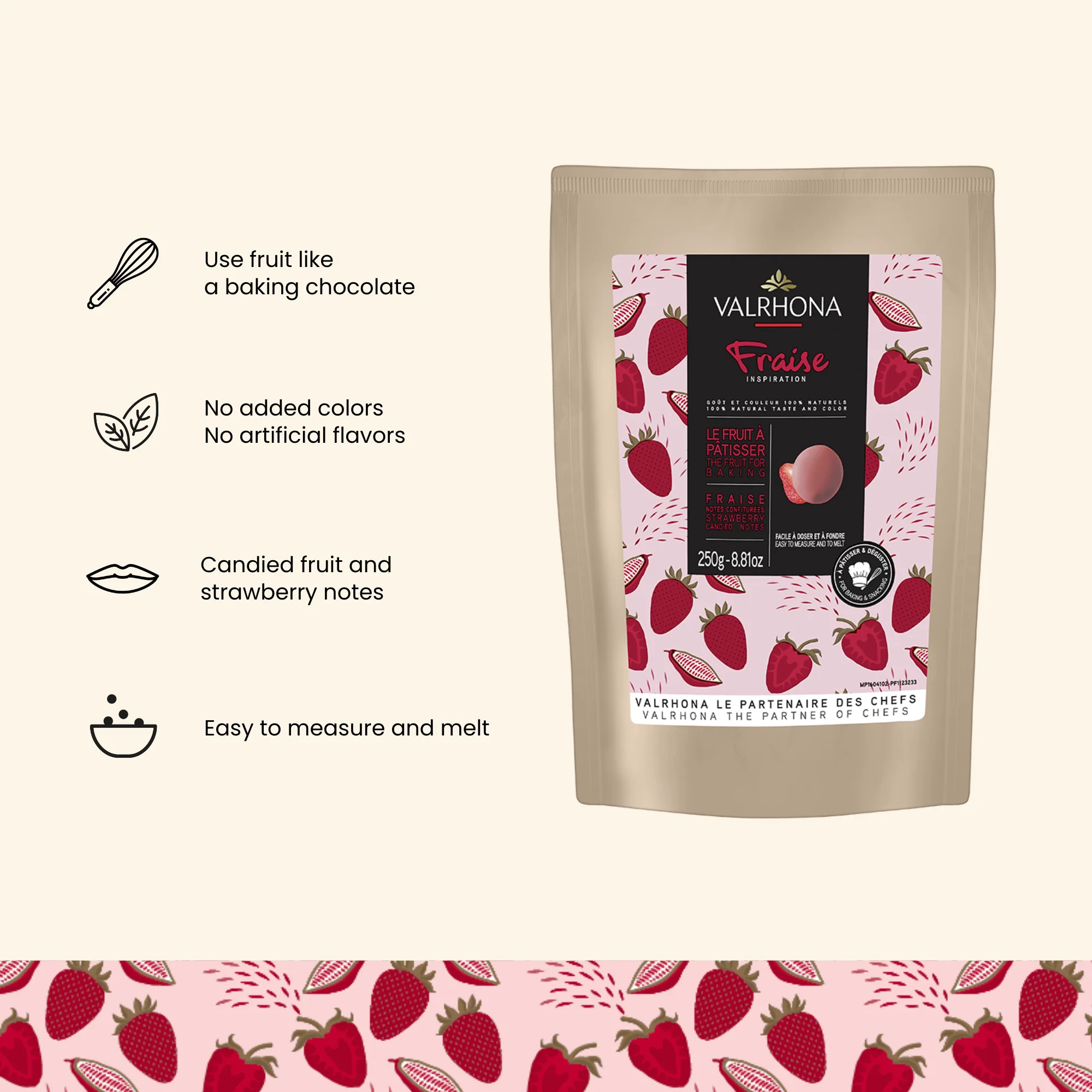 Strawberry Inspiration Fruit Couverture - 8.8 oz - Image 3