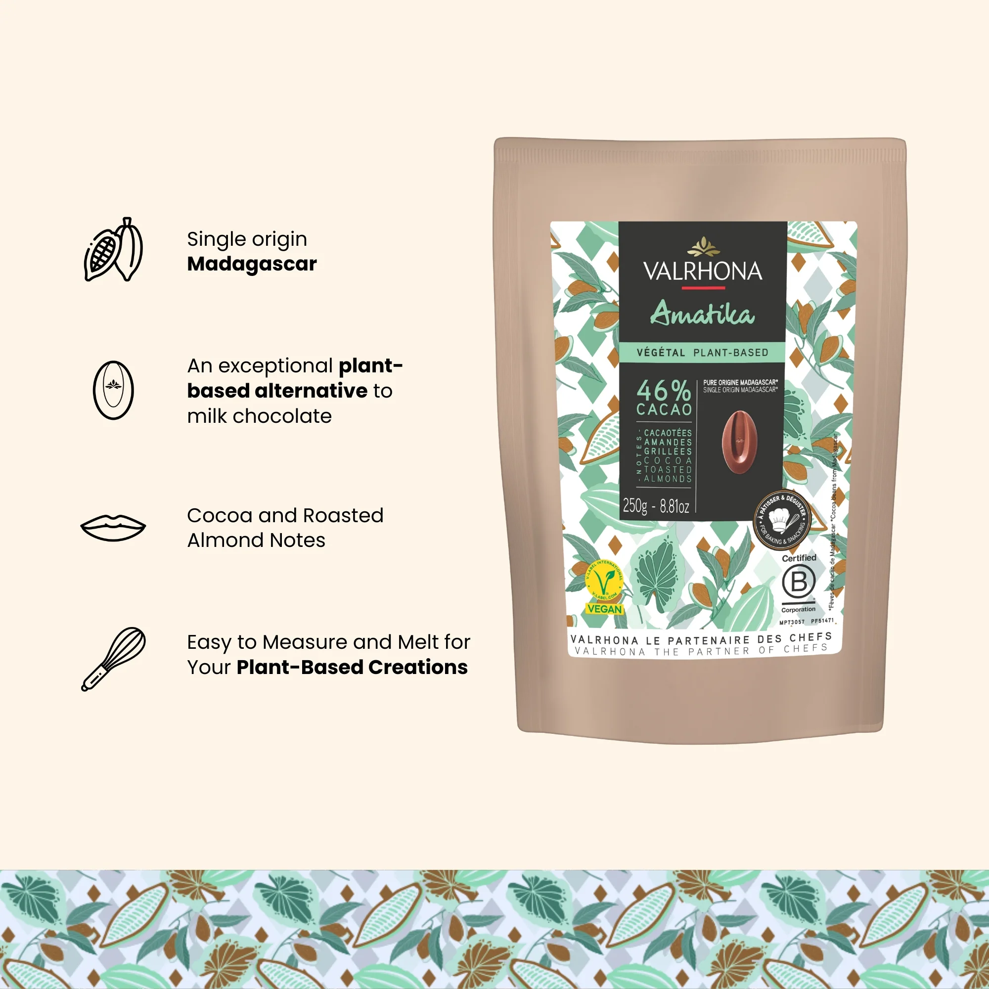 Vegan Baking Milk Chocolate Amatika 46% - 8.8 oz - Image 3